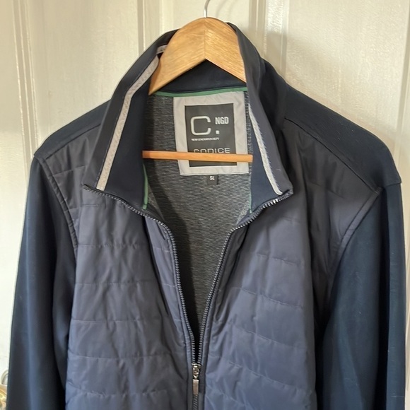 codice Men's Luxury Full Zipper Lightweight Jacket Mock Neck Navy 54 L XL - Picture 5 of 10